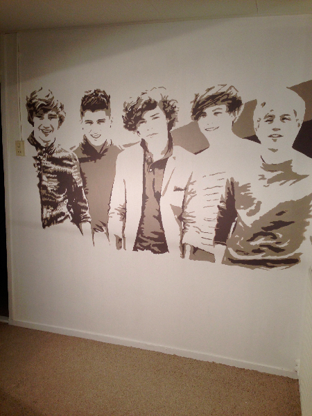 One Direction muurschildering