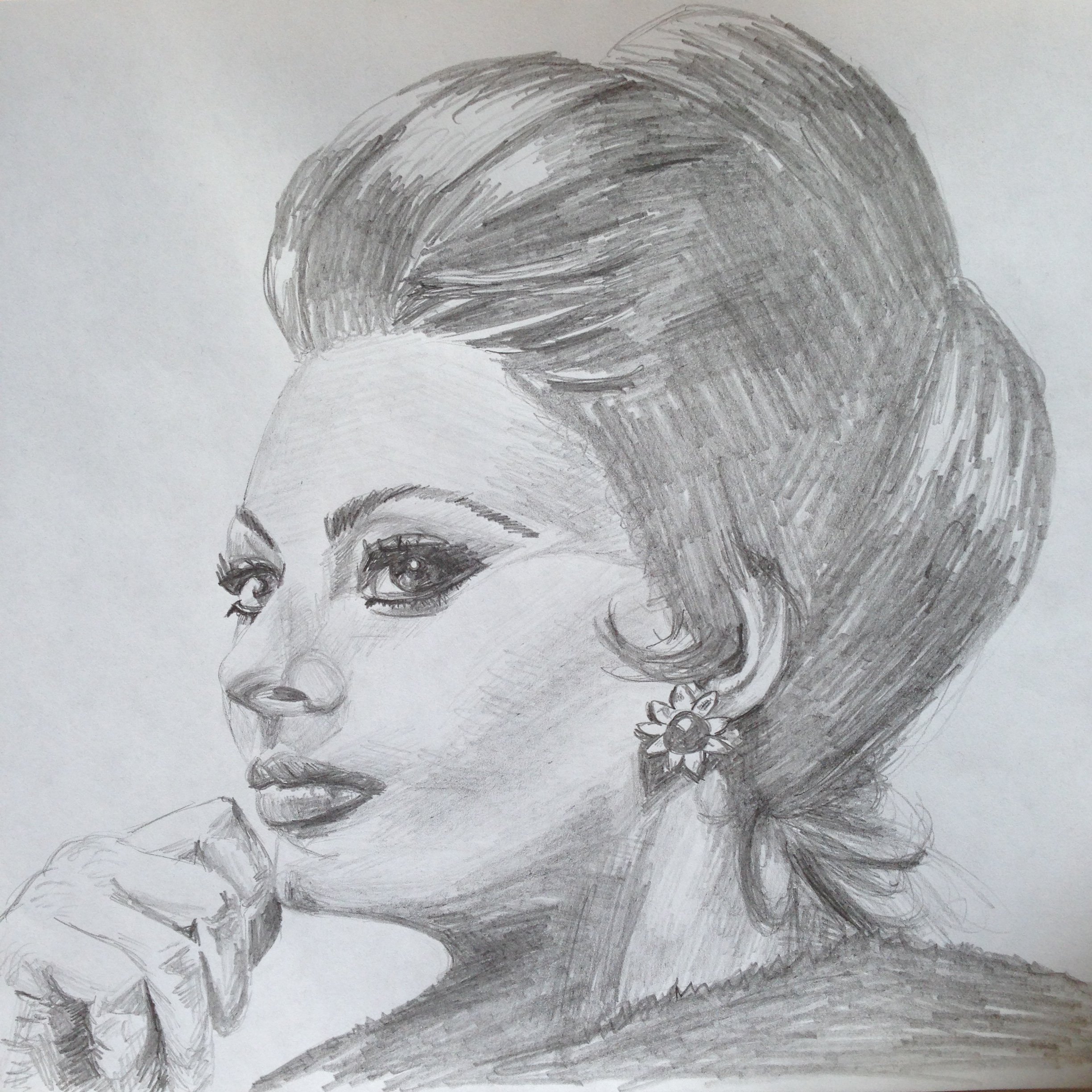 Portret tekening Sophia Loren