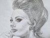 Portret tekening Sophia Loren