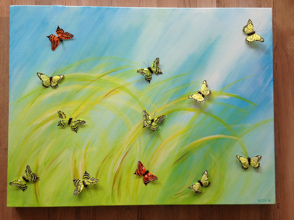 vlinders schilderij