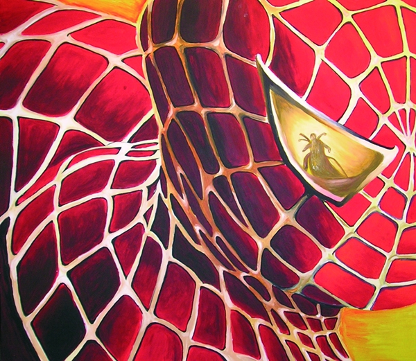 Spiderman muurschildering
